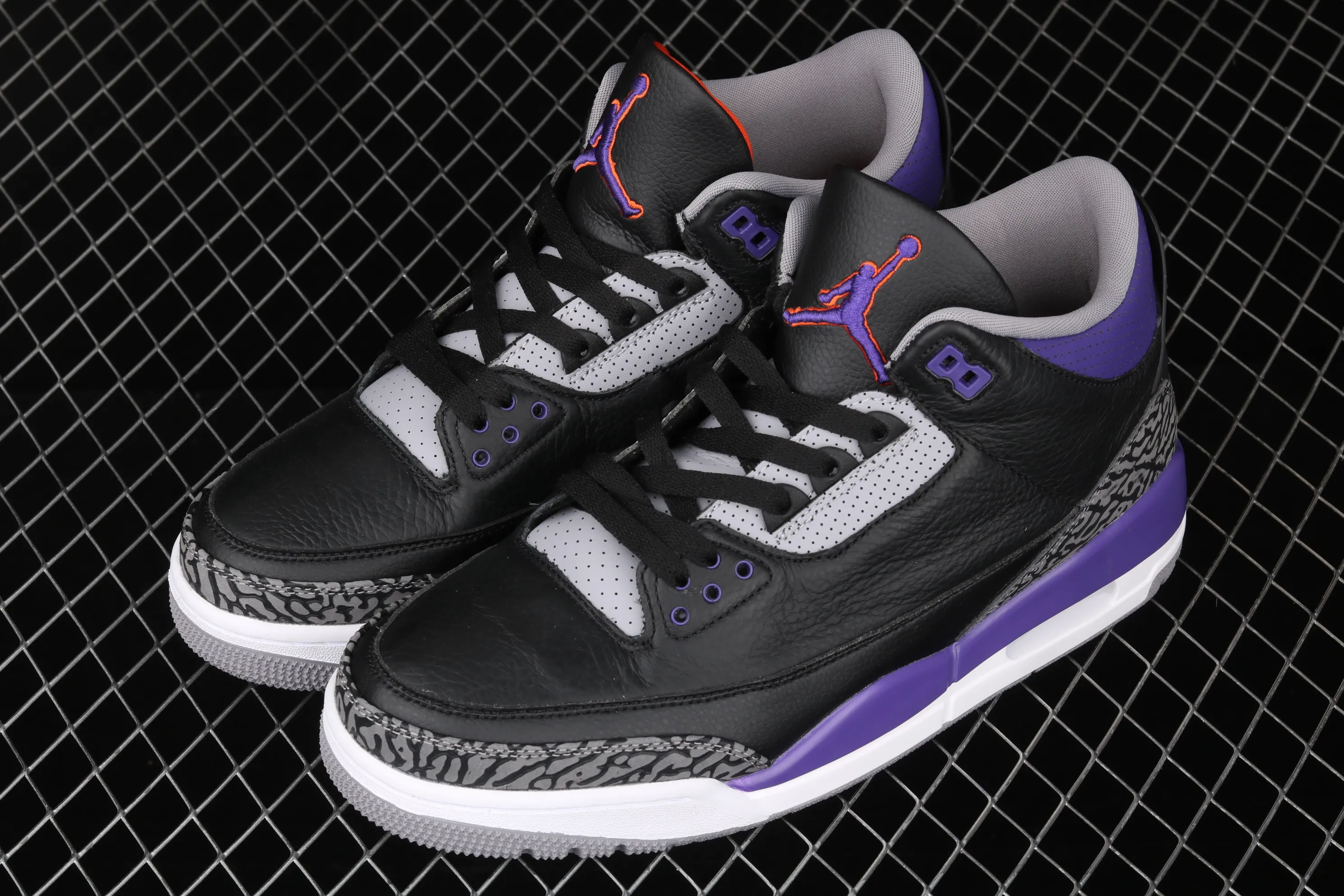 All categories Air Jordan Jordan series basketball shoes Air Jordan 3 Air Jordan 3 "Court Purple" AJ3 Joe 3 burst black and purple basketball shoes CT8532-050